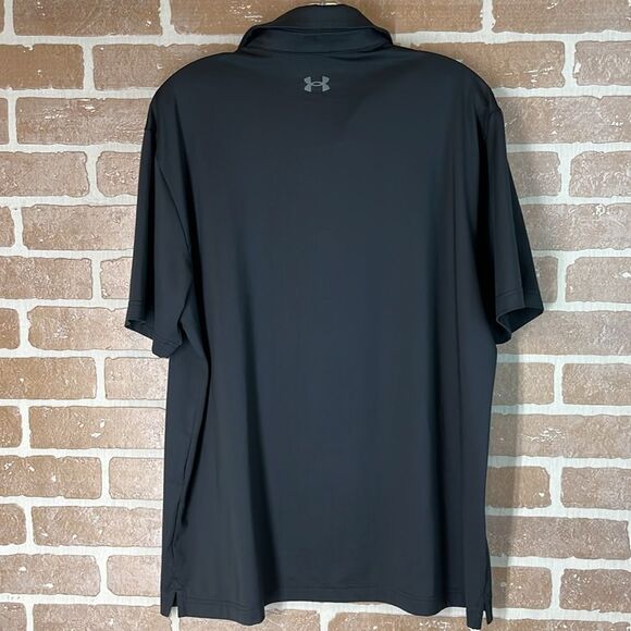 Under Armour Loose Fit Polo Shirt Black Large Heat Gear - Picture 4 of 7